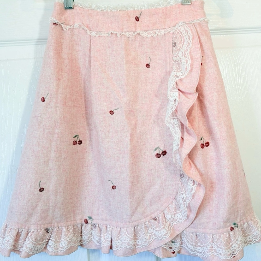 Mille Fille Closet Lodispotto Pink Cherry Mini Skirt Coquette Otome Kawaii Small